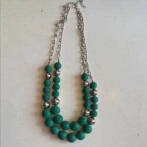Paparazzi Green Beaded Statement Necklace - Silver Accent